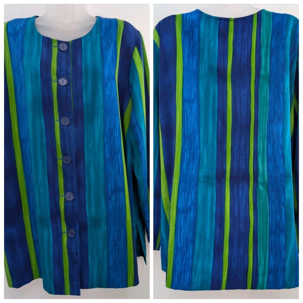 Vintage Women's Size 20 Shacket Y2K 80's 90's Vibrant Colors Studio C USA *FLAW*